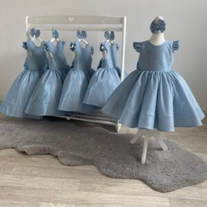 Slavnostní dívčí tylové šaty modré