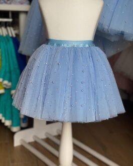Modrá sukně s korálky